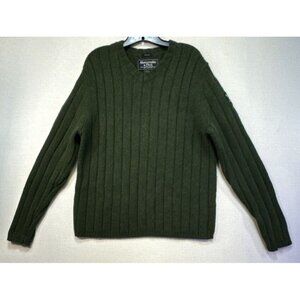 Abercrombie & Fitch Mens Muscle Lamb's Wool Blend Knit Sweater XL Green Heavy